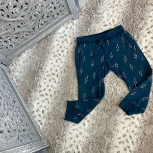 Tea Collection teal lightning pants boys size 3T sporty loungewear preschool